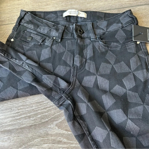 NWT SCOTCH & SODA La Bohemienne Mid Rise Skinny Star Pattern Jeans - Picture 10 of 16